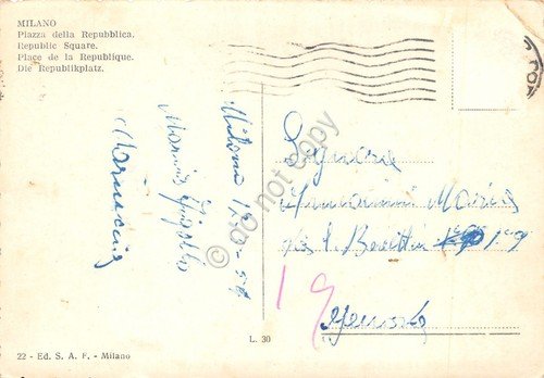 Cartolina Milano Piazza della Repubblica 1954 | Immagine Gallery 2