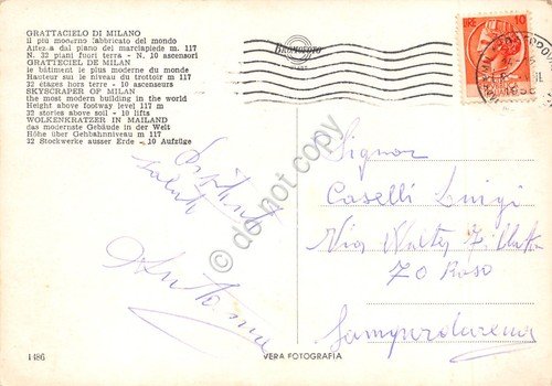 Cartolina Milano Piazza della Repubblica con Grattacielo anni '50 | Immagine Gallery 2