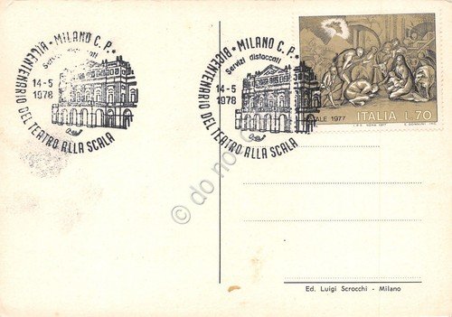 Cartolina Milano Piazza della Scala vedute timbro filatelico Teatro Scala … | Immagine Gallery 2