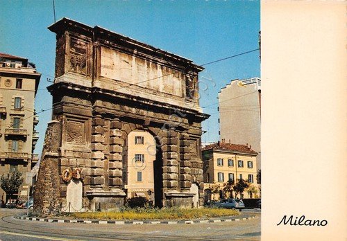 Cartolina Milano Piazza Medaglie d'Oro Arco Porta Romana anni '70 | Immagine principale