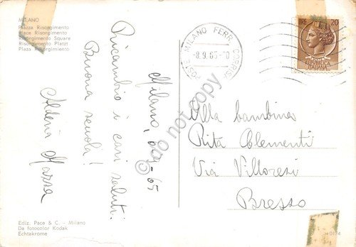 Cartolina Milano Piazza Risorgimento 1965 | Immagine Gallery 2