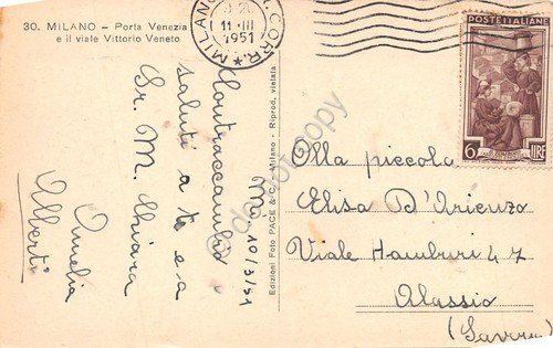 Cartolina Milano Porta Venezia e Viale V. Veneto 1951 | Immagine Gallery 2