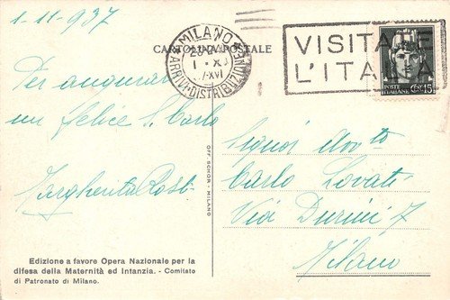 Cartolina Milano Pro Opera Naz. difesa Maternità e Infanzia Illustrata …