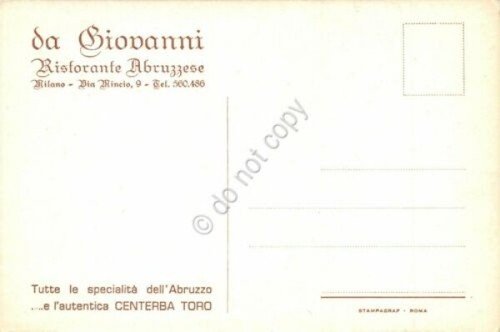Cartolina Milano Ristorante da Giovanni Via Mincio interno