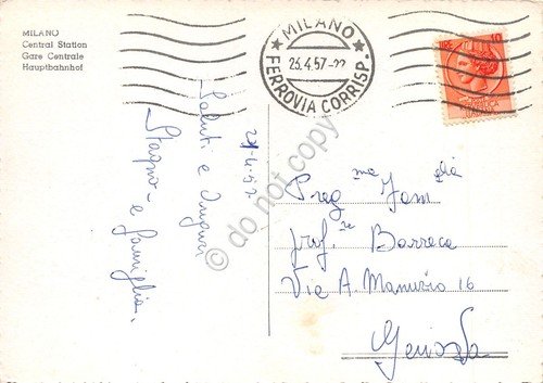 Cartolina Milano Stazione Centrale 1957 bus auto