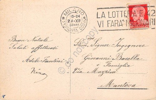 Cartolina Milano Stazione Centrale facciata 1938 TIMBRO LOTTERIA E42 | Immagine Gallery 2