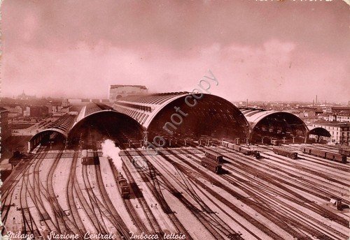 Cartolina Milano Stazione Centrale Imbocco tettoie grinze | Immagine principale
