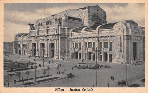 Cartolina Milano Stazione Centrale Tram 1925 TIMBRO VISITATE L'ITALIA | Immagine principale