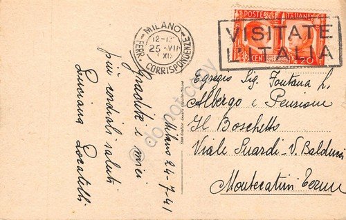 Cartolina Milano Stazione Centrale Tram 1925 TIMBRO VISITATE L'ITALIA | Immagine Gallery 2