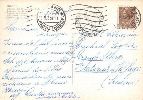 Cartolina Milano Teatro alla Scala Interno vuoto 1958 | Immagine Gallery 2