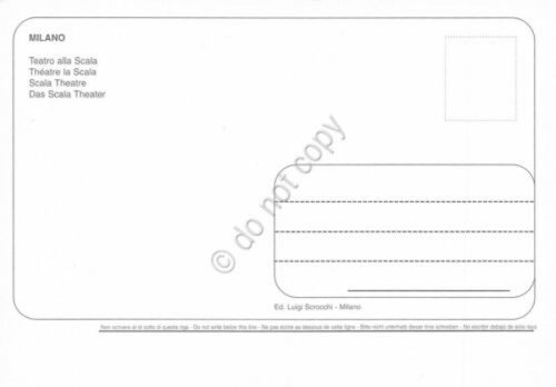 Cartolina Milano Teatro alla Scala notturno luce verde