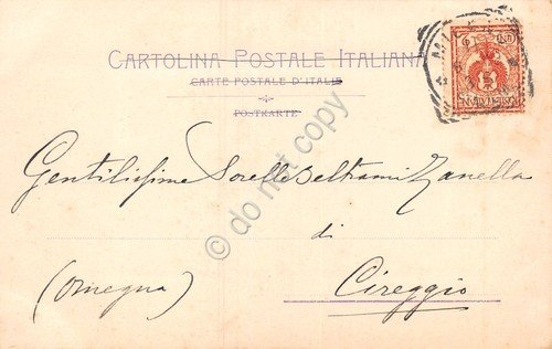 Cartolina Milano Via Dante Via Broletto animata tram 1906 | Immagine Gallery 2