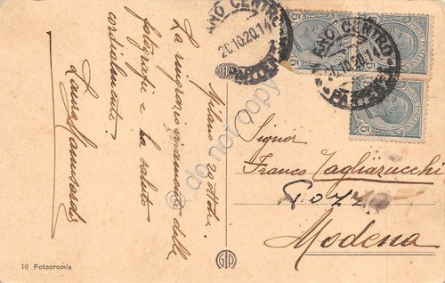 Cartolina Milano Via San Marco il Naviglio illustrata 1920 | Immagine Gallery 2