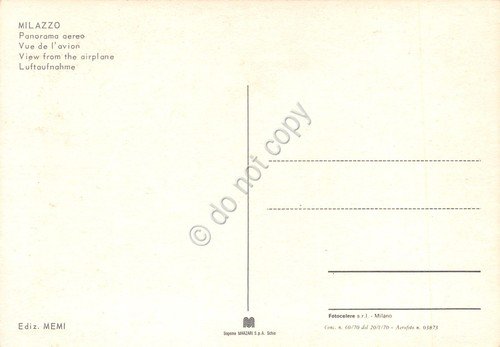 Cartolina Milazzo panorama aereo dal mare della città anni '70 | Immagine Gallery 2
