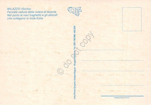 Cartolina Milazzo Riviera di Levante porto navi traghetto aliscafi anni … | Immagine Gallery 2