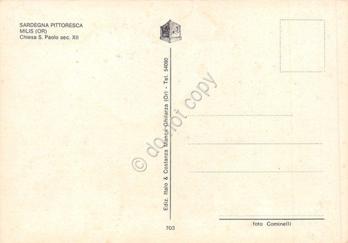 Cartolina Milis Chiesa San Paolo