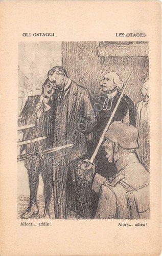 Cartolina Militare Propaganda Gli ostaggi Les Otages | Immagine principale