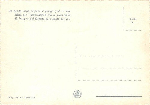 Cartolina Millesimo Santuario N.S. del Deserto Interno