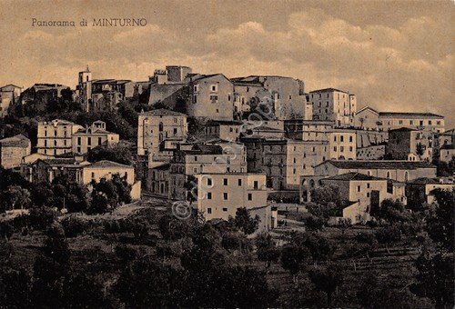 Cartolina Minturno panorama paese e case Alterocca Terni | Immagine principale