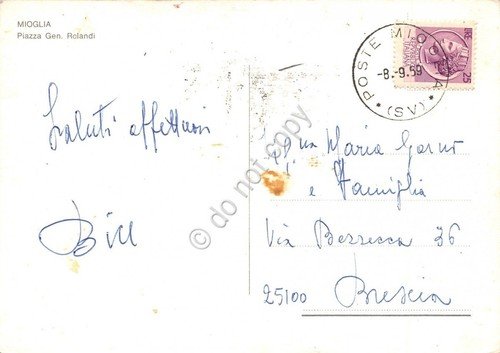 Cartolina Mioglia Piazza Generale Rolandi 1959