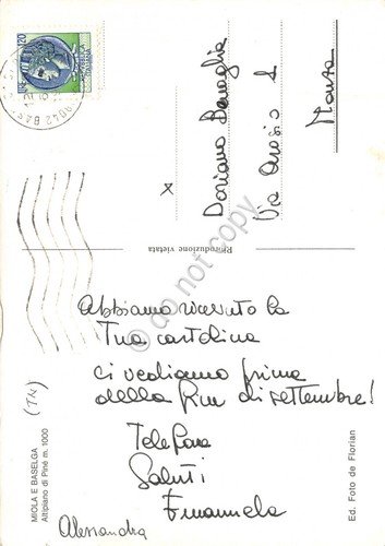 Cartolina Miola e Baselga panorama