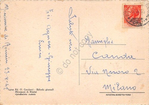 Cartolina Miramare di Rimini Spiaggia dall'alto bus bar con tavolini … | Immagine Gallery 2