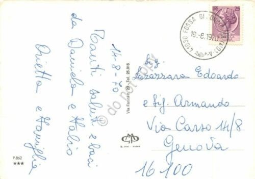 Cartolina Mirandola vedute varie 1970