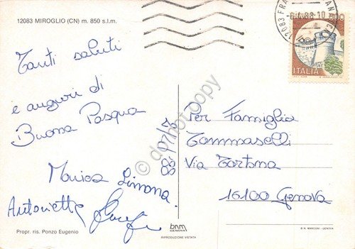 Cartolina Miroglio via del paese con neve e auto d'epoca … | Immagine Gallery 2