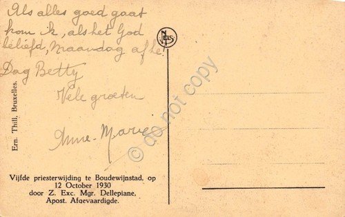 Cartolina Missies der Witte Paters Belgish Congo