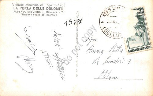 Cartolina Misurina Albergo delle Alpi | Immagine Gallery 2