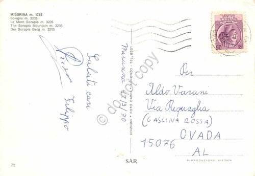 Cartolina Misurina con Surapis panorama dal lago barche edifici 1970 | Immagine Gallery 2