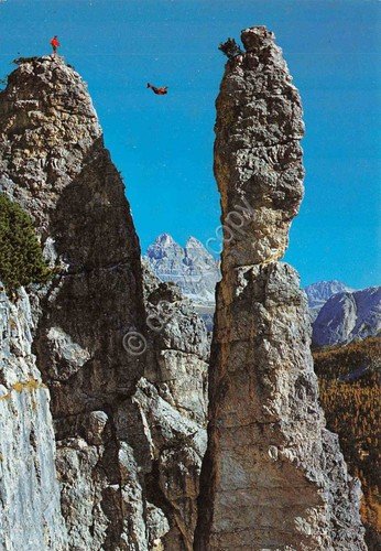 Cartolina Misurina Guglia De Amicis Traversata aerea animata | Immagine principale