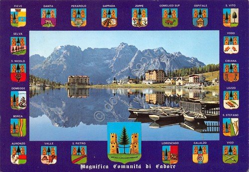 Cartolina Misurina stemma della Magnifica Comunità 1987 | Immagine Gallery 1