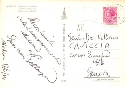 Cartolina Modena Accademia Militare 1974