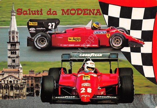 Cartolina Modena auto da corsa n.27 e n. 28 | Immagine principale