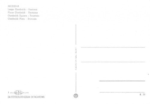 Cartolina Modena Largo Garibaldi Fontana | Immagine Gallery 2