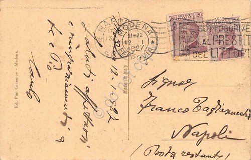 Cartolina Modena panorama città case 1927 | Immagine Gallery 2