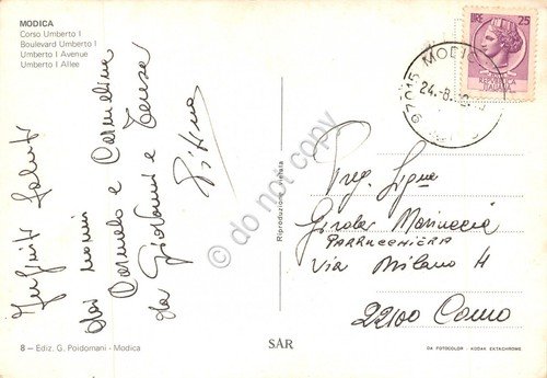 Cartolina Modica Corso Umberto I Magazzini distributore Shell | Immagine Gallery 2