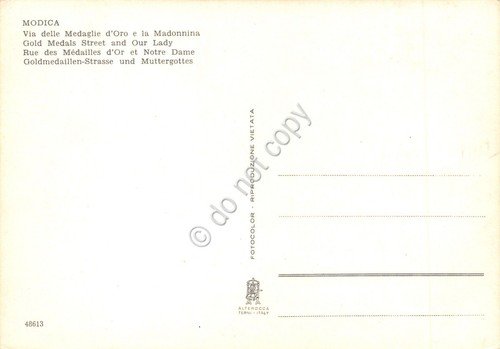Cartolina Modica Via Medaglie d'Oro e Madonnina (Ragusa) | Immagine Gallery 2