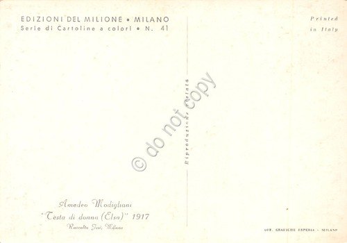 Cartolina Modigliani Testa di donna Edizioni del Milione Serie a … | Immagine Gallery 2