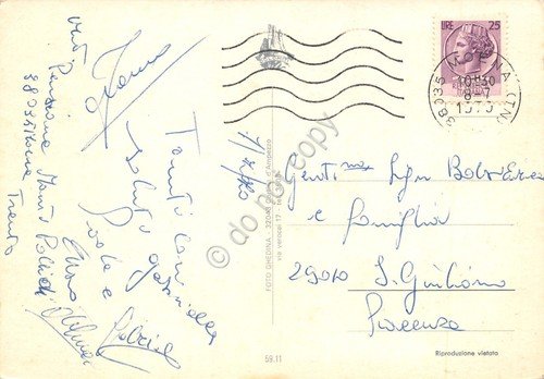 Cartolina Moena Val di Fassa vedute varie e animali fiori …