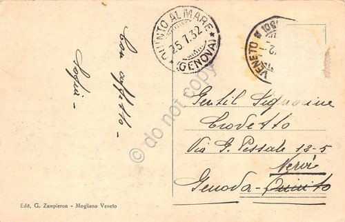 Cartolina Mogliano Veneto Chiesa Arcipretale interno 1932 | Immagine Gallery 2