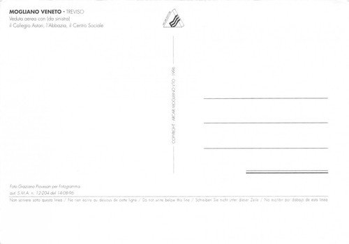Cartolina Mogliano Veneto Panorama aereo Collegio Astori vedutine
