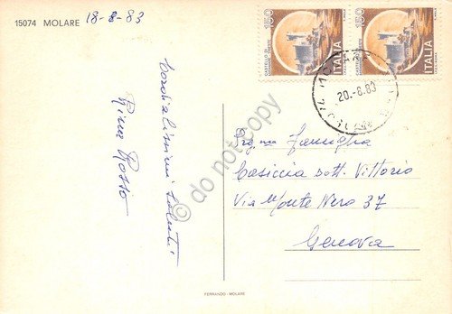 Cartolina Molare vedute Sagra del polentone 1980