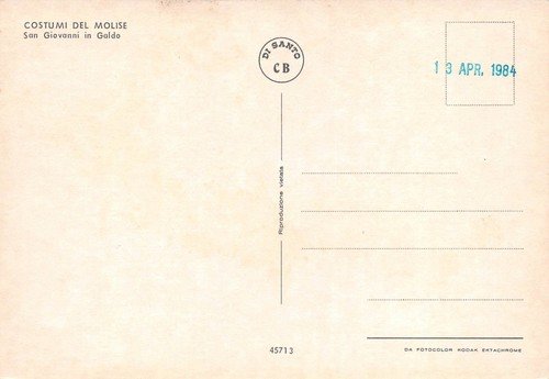 Cartolina Molise San Giovanni in Galdo Costumi del Molise suonatori