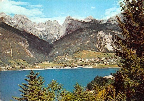 Cartolina Molveno al Lago panorama paese timbro anni '70 | Immagine principale