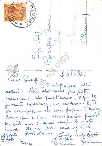 Cartolina Molveno panorama da seggiovia del Pradel 1961 | Immagine Gallery 2