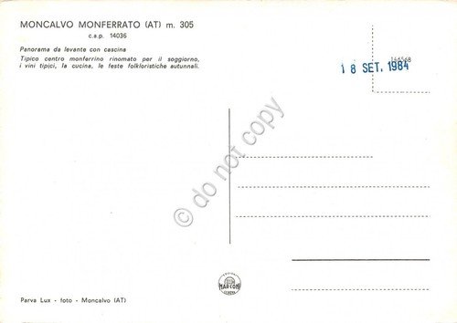 Cartolina Moncalvo Monferrato Panorama con Cascina