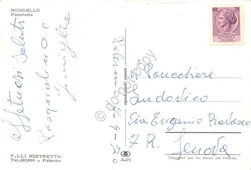 Cartolina Mondello panorama con barche e promontorio 1970 | Immagine Gallery 2