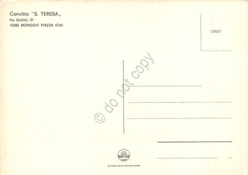 Cartolina Mondovì Piazza Convitto S. Teresa panorama anni '90